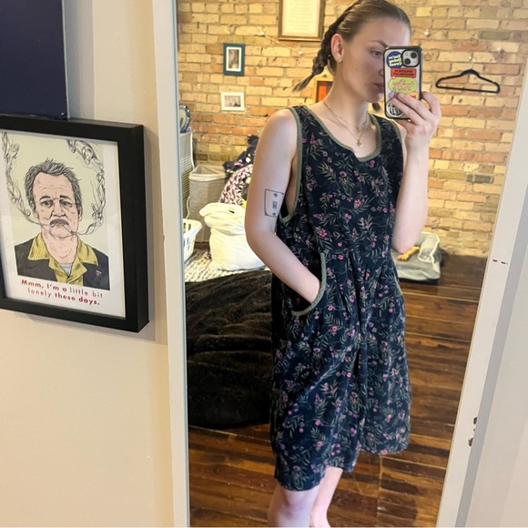 corduroy vintage floral dress size L/XL - Picture 7 of 7